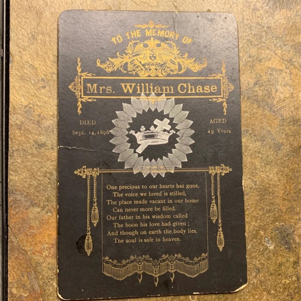 1896 Memorial/death announcement